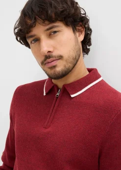 Pull col polo en coton recyclé majoritaire