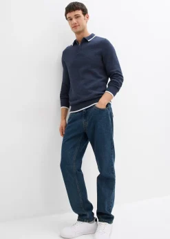 Pull col polo en coton recyclé majoritaire