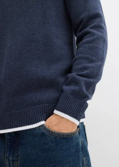 Pull col polo en coton recyclé majoritaire