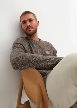 Pull col rond en coton mélangé