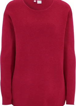 Pull col rond en maille milano côtelée