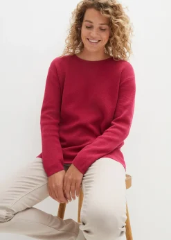 Pull col rond en maille milano côtelée