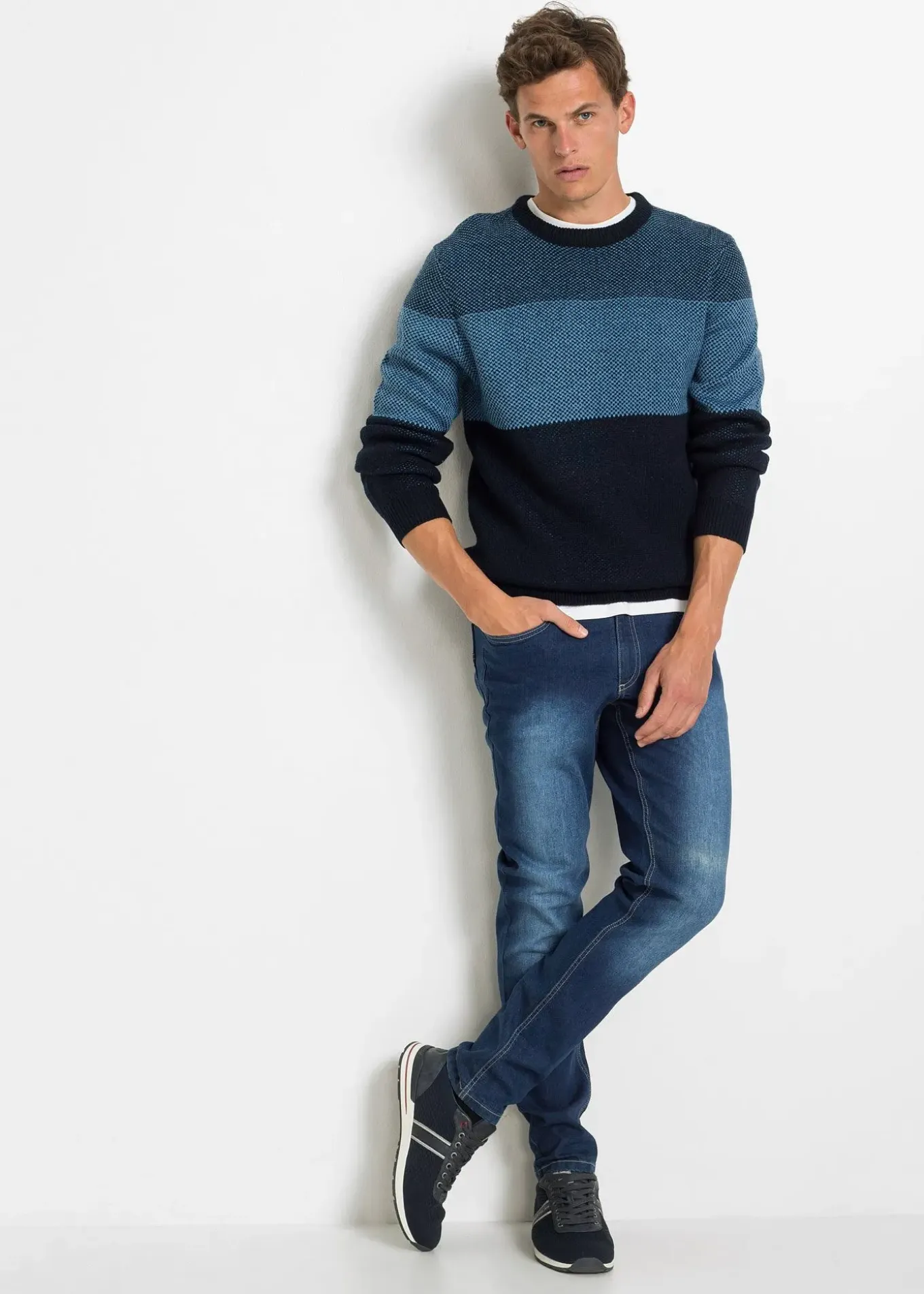 Pull col rond style color block