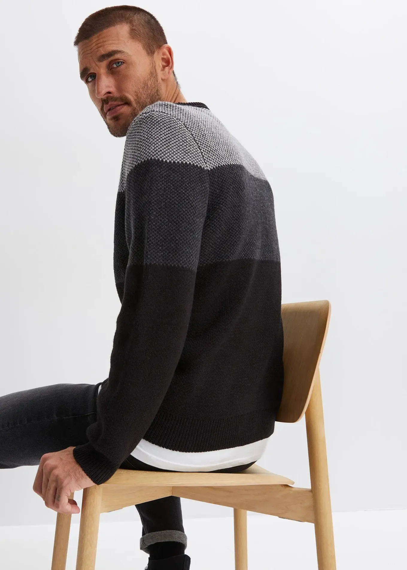 Pull col rond style color block