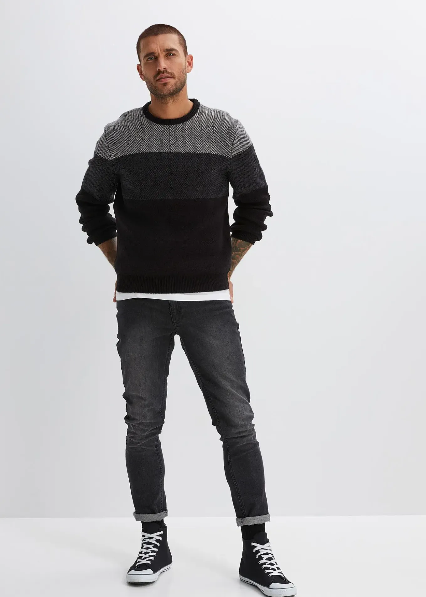 Pull col rond style color block