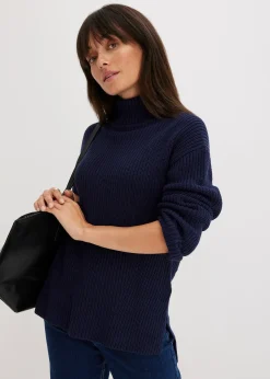 Pull col roulé 100% coton