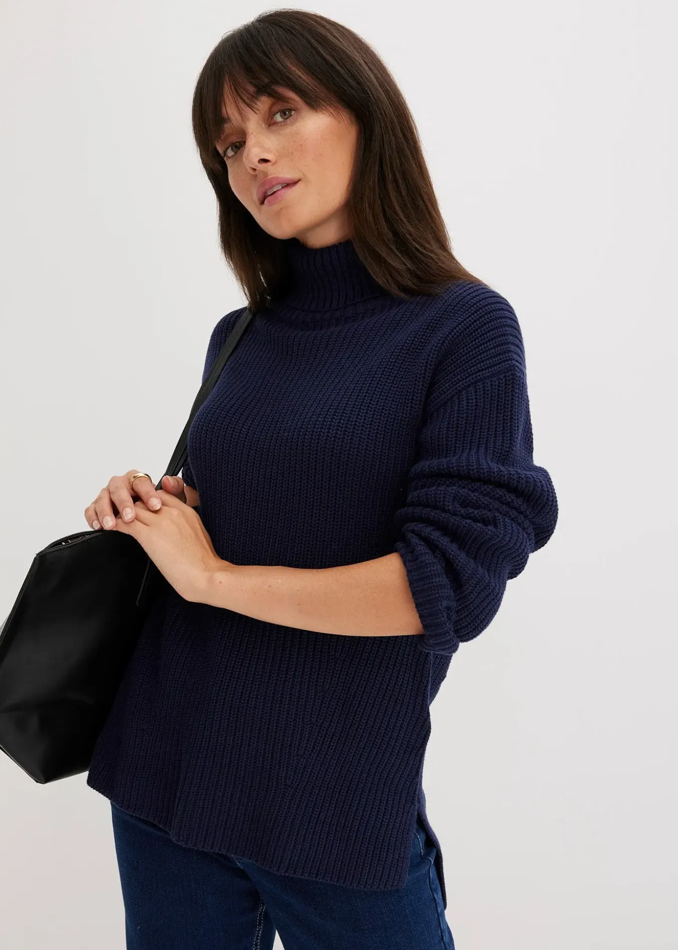 Pull col roulé 100% coton