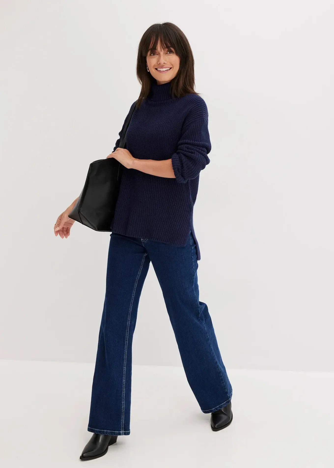 Pull col roulé 100% coton