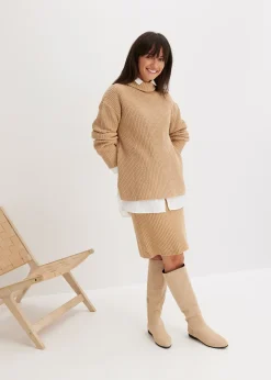 Pull col roulé 100% coton