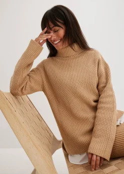 Pull col roulé 100% coton