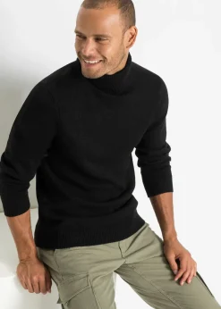 Pull col roulé à finitions côtelées