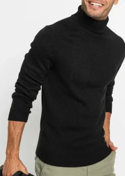 Pull col roulé à finitions côtelées