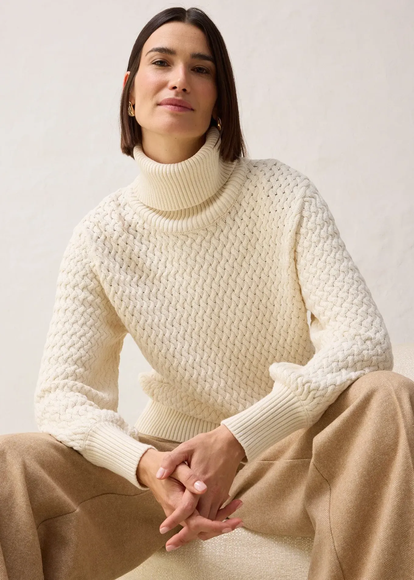 Pull col roulé avec laine mérinos