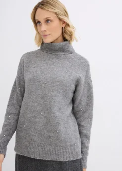 Pull col roulé avec strass