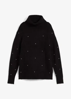 Pull col roulé avec strass