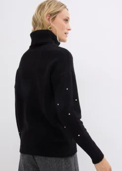 Pull col roulé avec strass