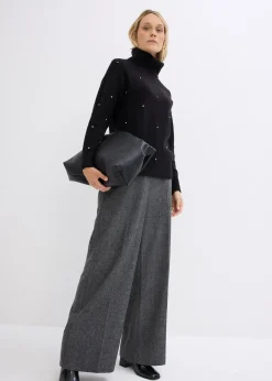 Pull col roulé avec strass