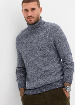 Pull col roulé en coton mélangé