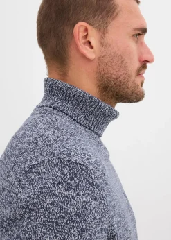 Pull col roulé en coton mélangé