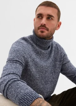 Pull col roulé en coton mélangé