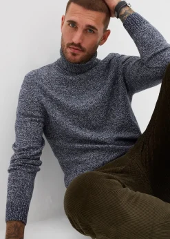 Pull col roulé en coton mélangé