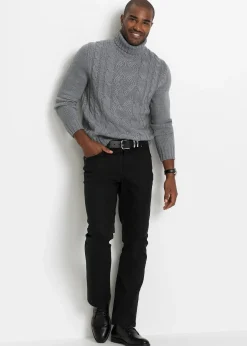 Pull col roulé en maille torsadée