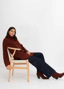 Pull col roulé oversize en coton mélangé