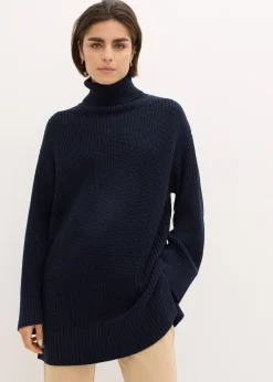 Pull col roulé oversize en coton mélangé