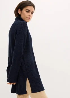 Pull col roulé oversize en coton mélangé