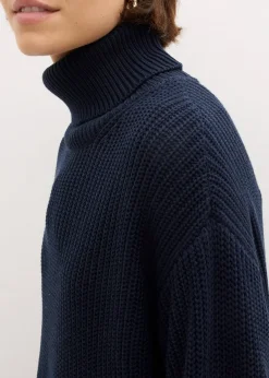 Pull col roulé oversize en coton mélangé