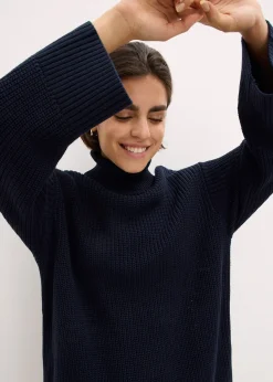 Pull col roulé oversize en coton mélangé