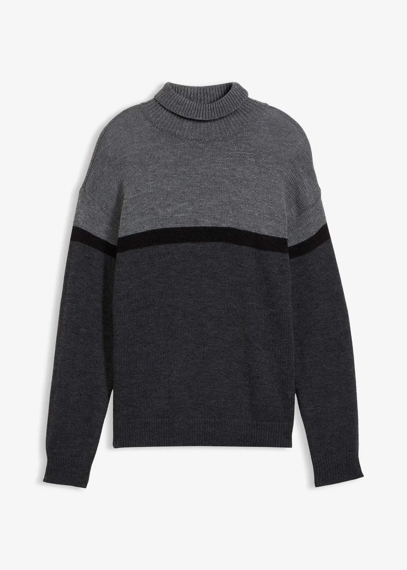 Pull col roulé style color-block