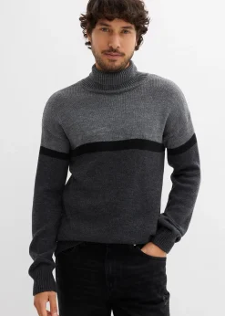 Pull col roulé style color-block