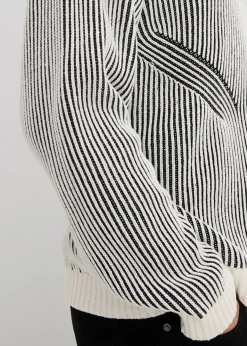 Pull côtelé ample en coton mélangé