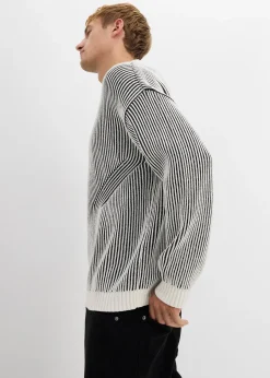 Pull côtelé ample en coton mélangé