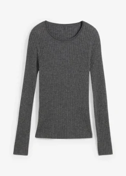 Pull côtelé en laine mérinos