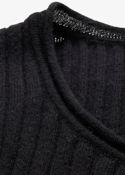 Pull côtelé en laine mérinos