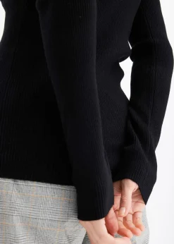 Pull côtelé en viscose mélangée