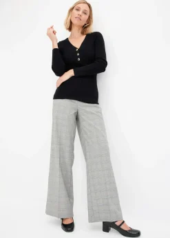 Pull côtelé en viscose mélangée