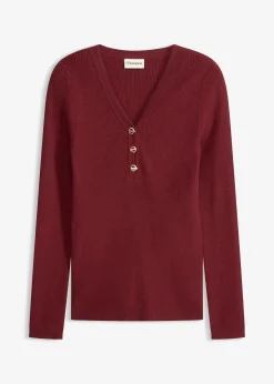 Pull côtelé en viscose mélangée