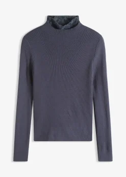 Pull côtelé en viscose mélangée fluide