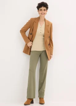 Pull côtelé en viscose mélangée