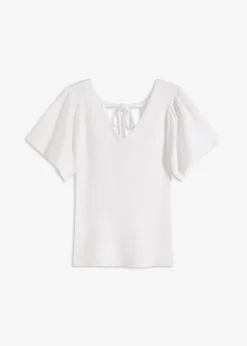 Pull côtelé en viscose mélangée