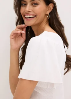 Pull côtelé en viscose mélangée