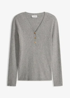 Pull côtelé en viscose mélangée