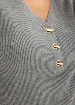 Pull côtelé en viscose mélangée