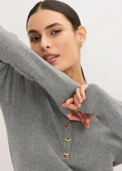 Pull côtelé en viscose mélangée