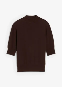 Pull doux à col roulé en laine mélangée