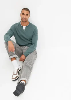 Pull doux aspect 2en1 en fine maille de coton majoritaire