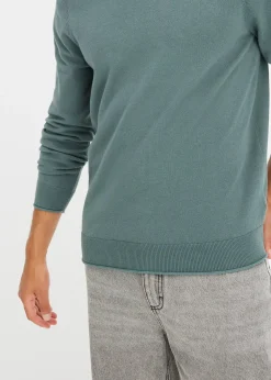 Pull doux aspect 2en1 en fine maille de coton majoritaire